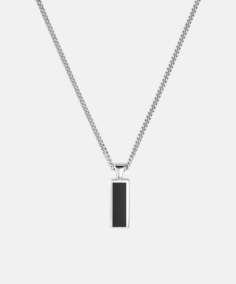 Block Onyx Pendant Silver