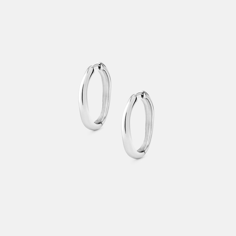 Large Wavy Hoops Silver