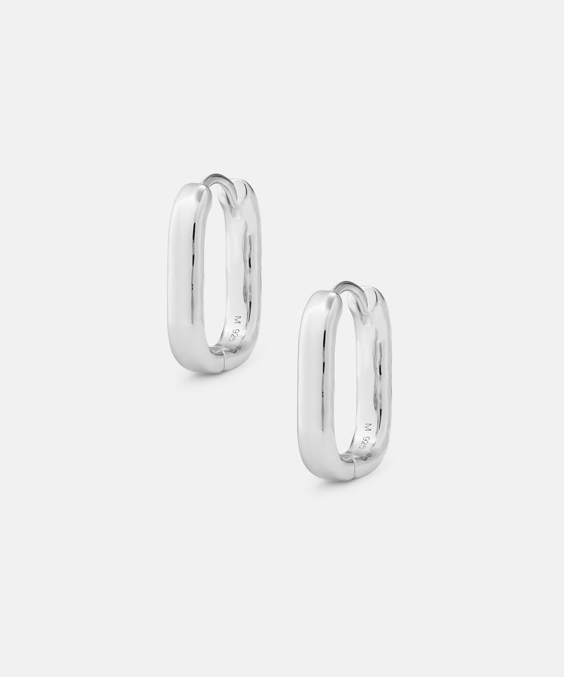 Square Hoops Silver