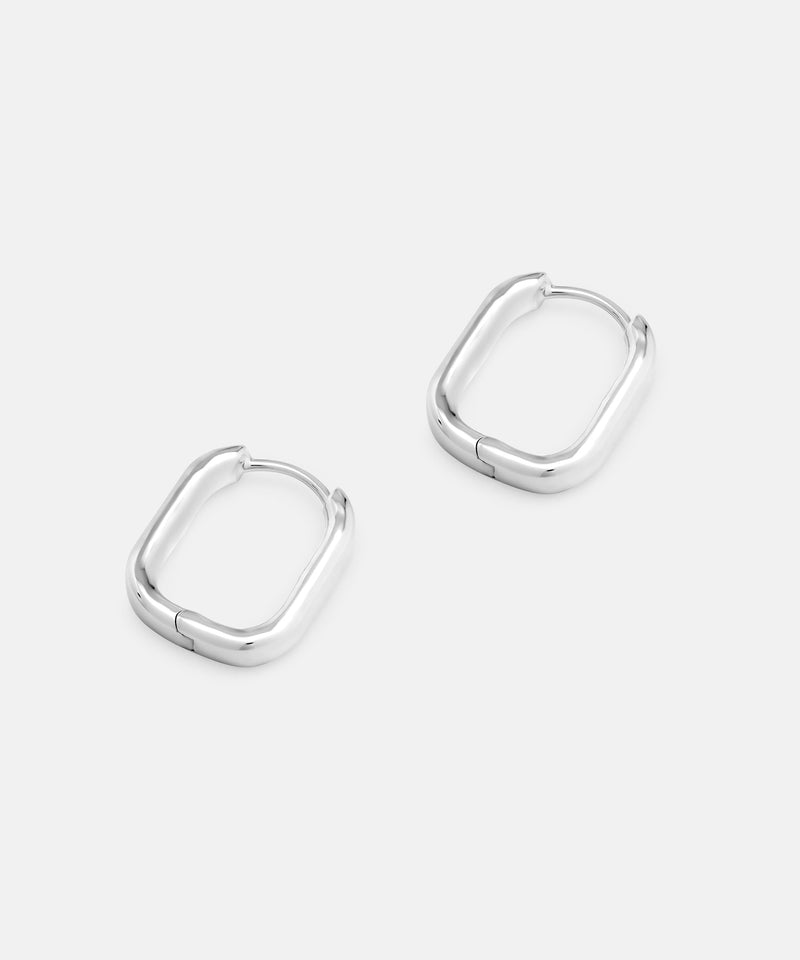 Square Hoops Silver