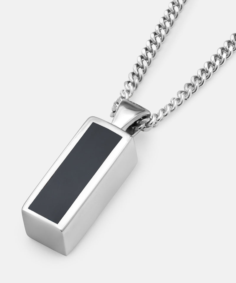 Block Onyx Pendant Silver