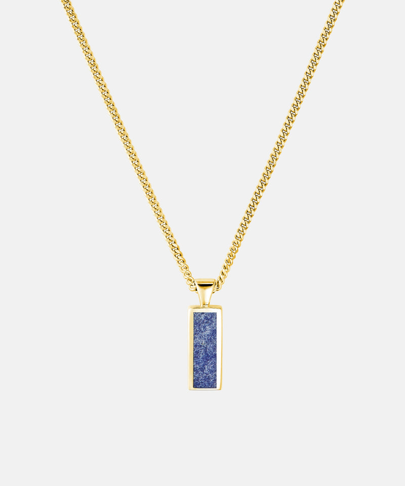 Block Lapis Pendant Gold