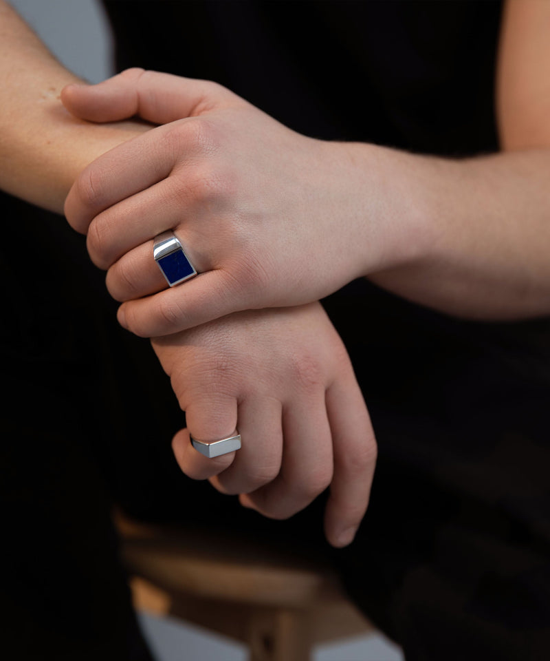 Square Lapis Ring Silver