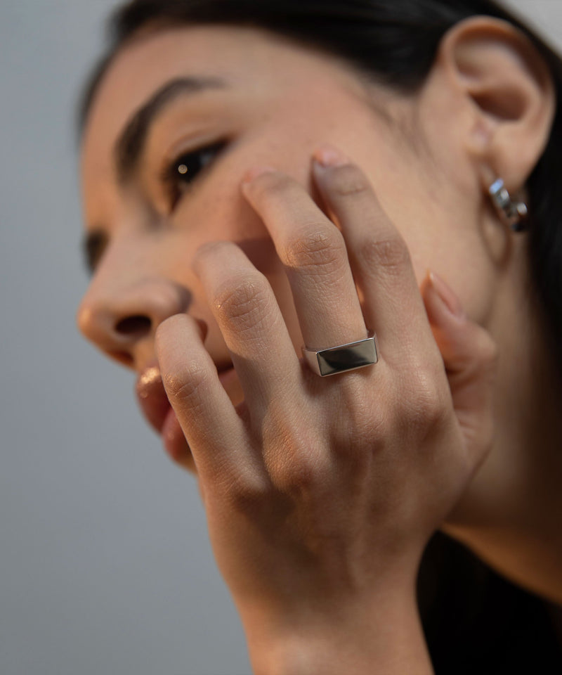 Rectangular Signet Ring Silver